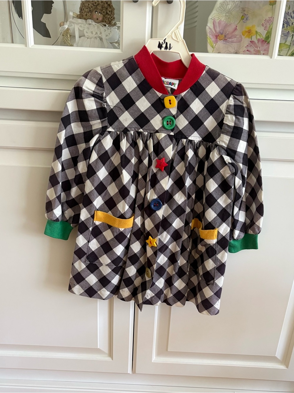 Childcraft Size 4 Vintage Girl’s Smock Dress  Made in USA 1970s